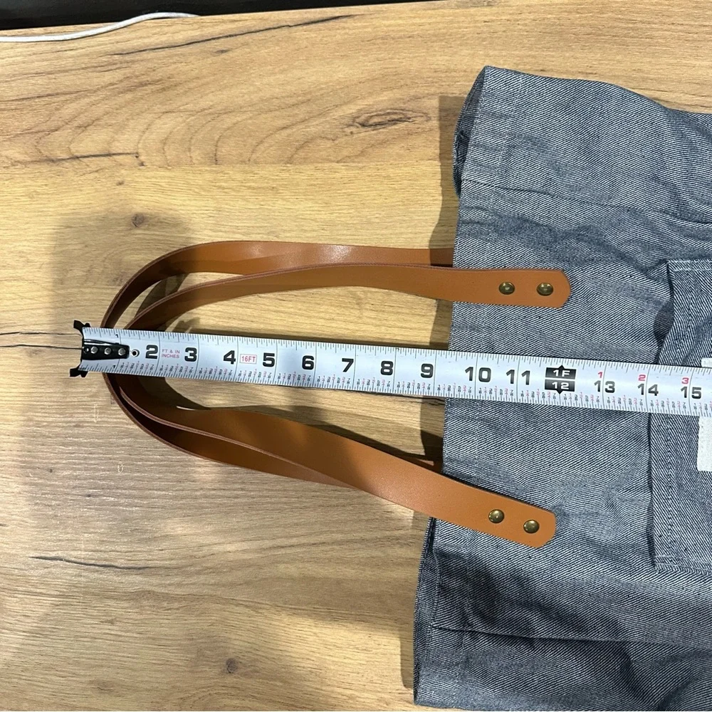 El Tosoro tequila tote bag denim leather gold pockets - Picture 7 of 11